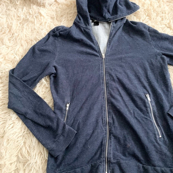H&M | Zipper Hoodie Jacket Blue Small Silver Hardware - Picture 11 of 13